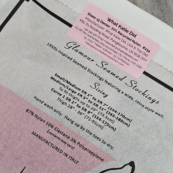 What Katie Did Glamour Sheer Contrast Seamed Stockings, Champagne / Black - Picture 8 of 14